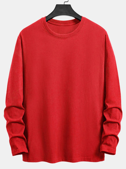 Basic Long Sleeve Cotton T-Shirt