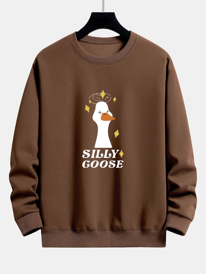 Dizzy Goose Print Relax Fit Sweatshirt