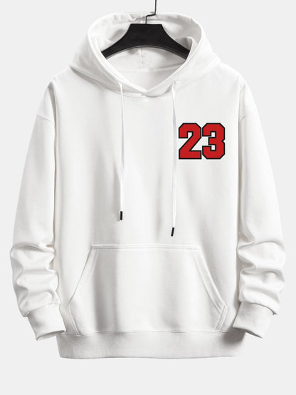 Number 23 Print Relax Fit Hoodie