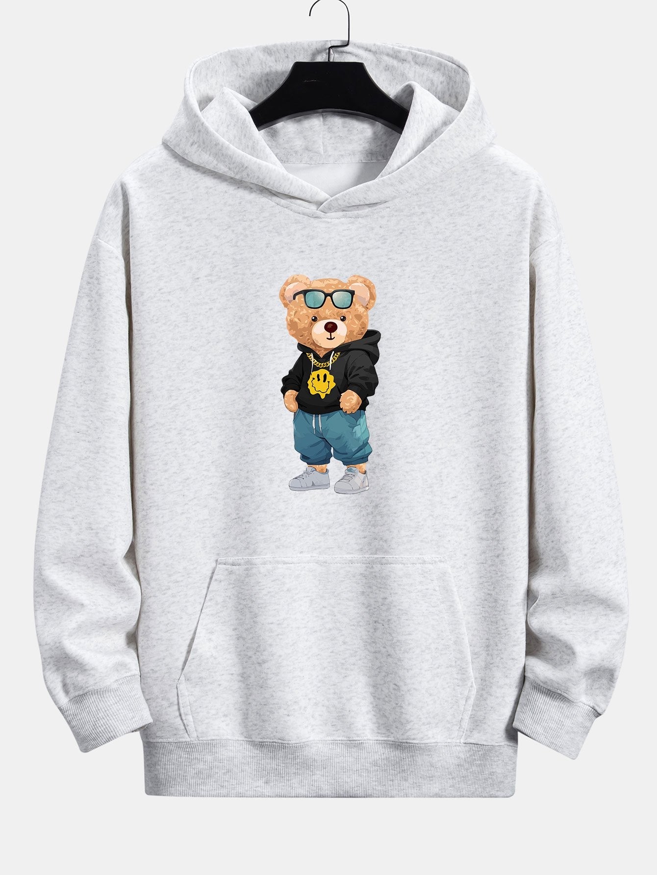 Hip Hop Bear Print Relax Fit Hoodie