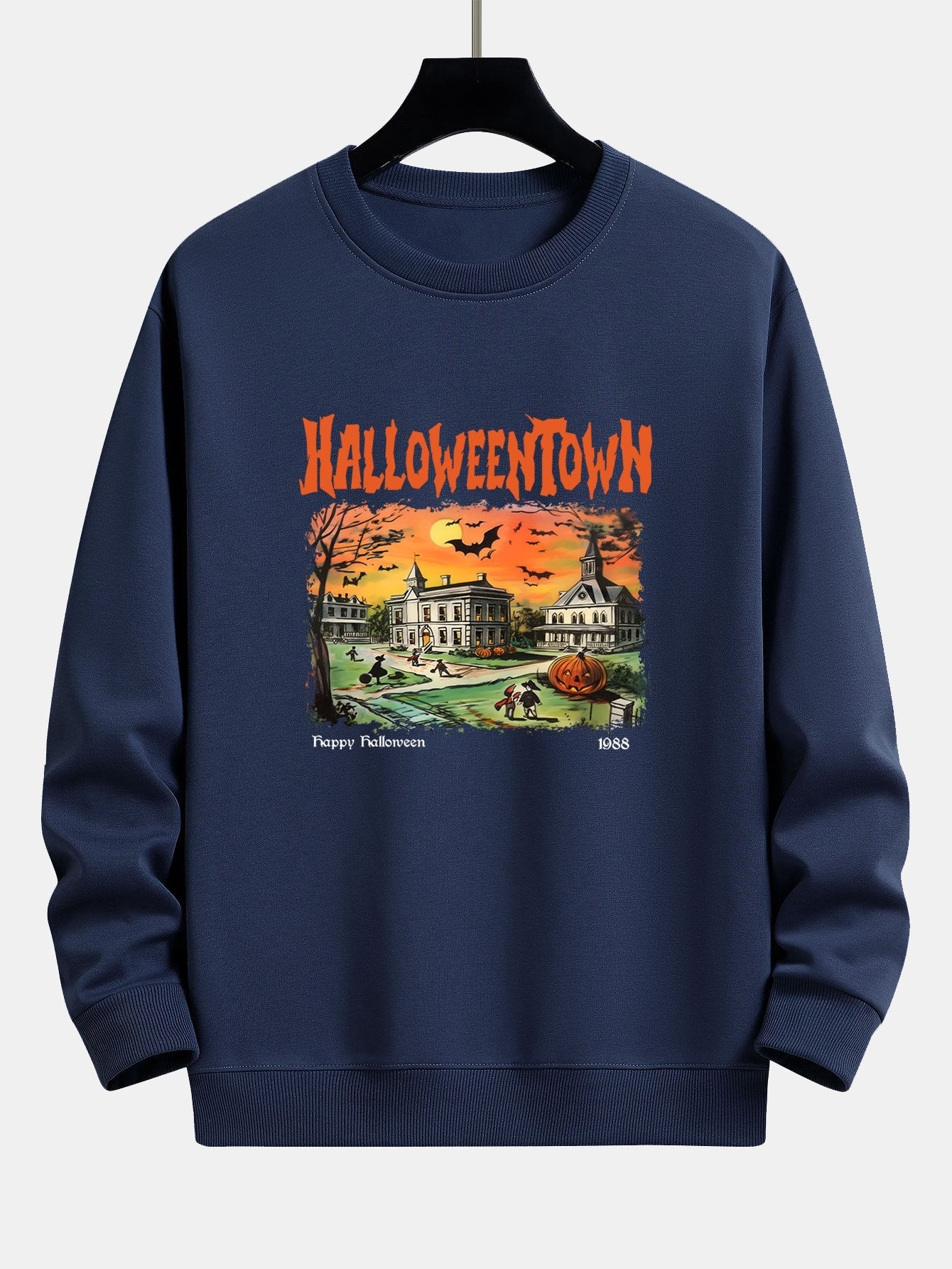 Halloween Town Print Relax Fit Sweatshirt