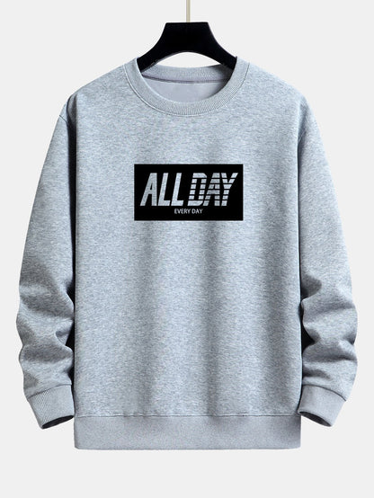 All Day Slogan Print Relax Fit Sweatshirt