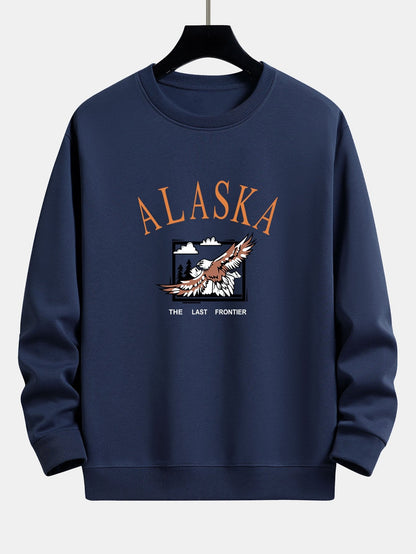 Alaska Bald Eagle Print Relax Fit Sweatshirt