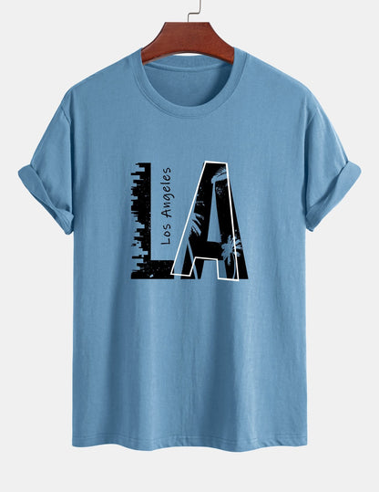 Regular Fit Los Angeles Print Cotton T-Shirt