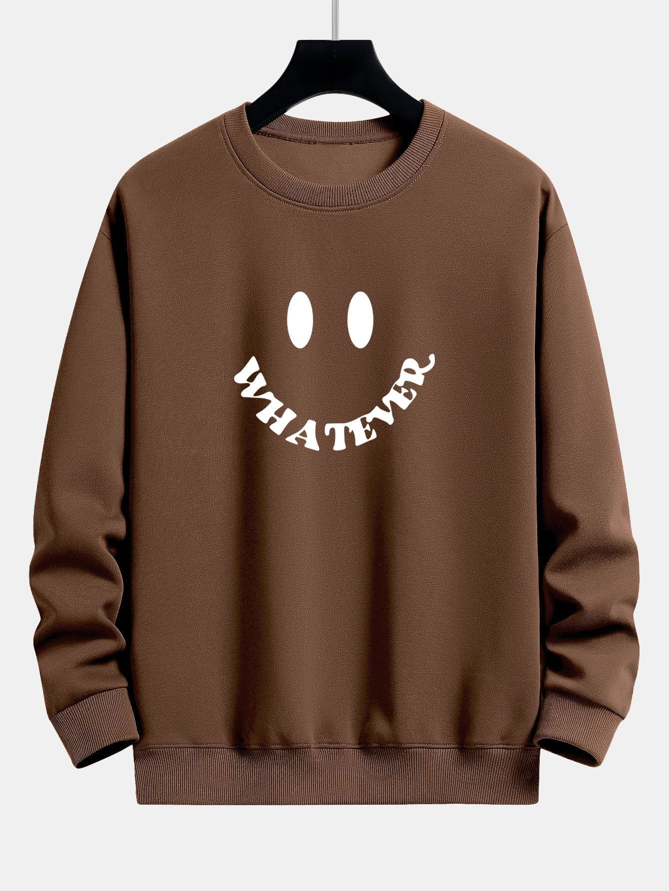 Smiley Face Slogan Print Relax Fit Sweatshirt