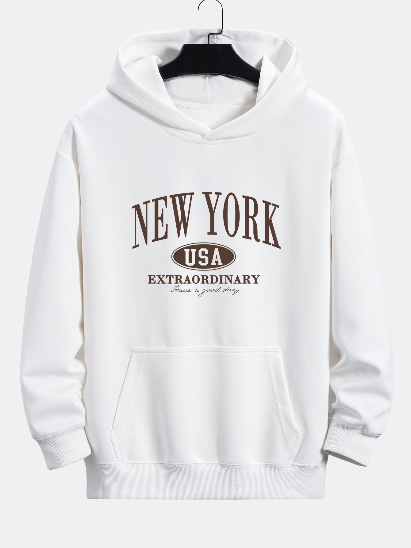 New York Print Relax Fit Hoodie