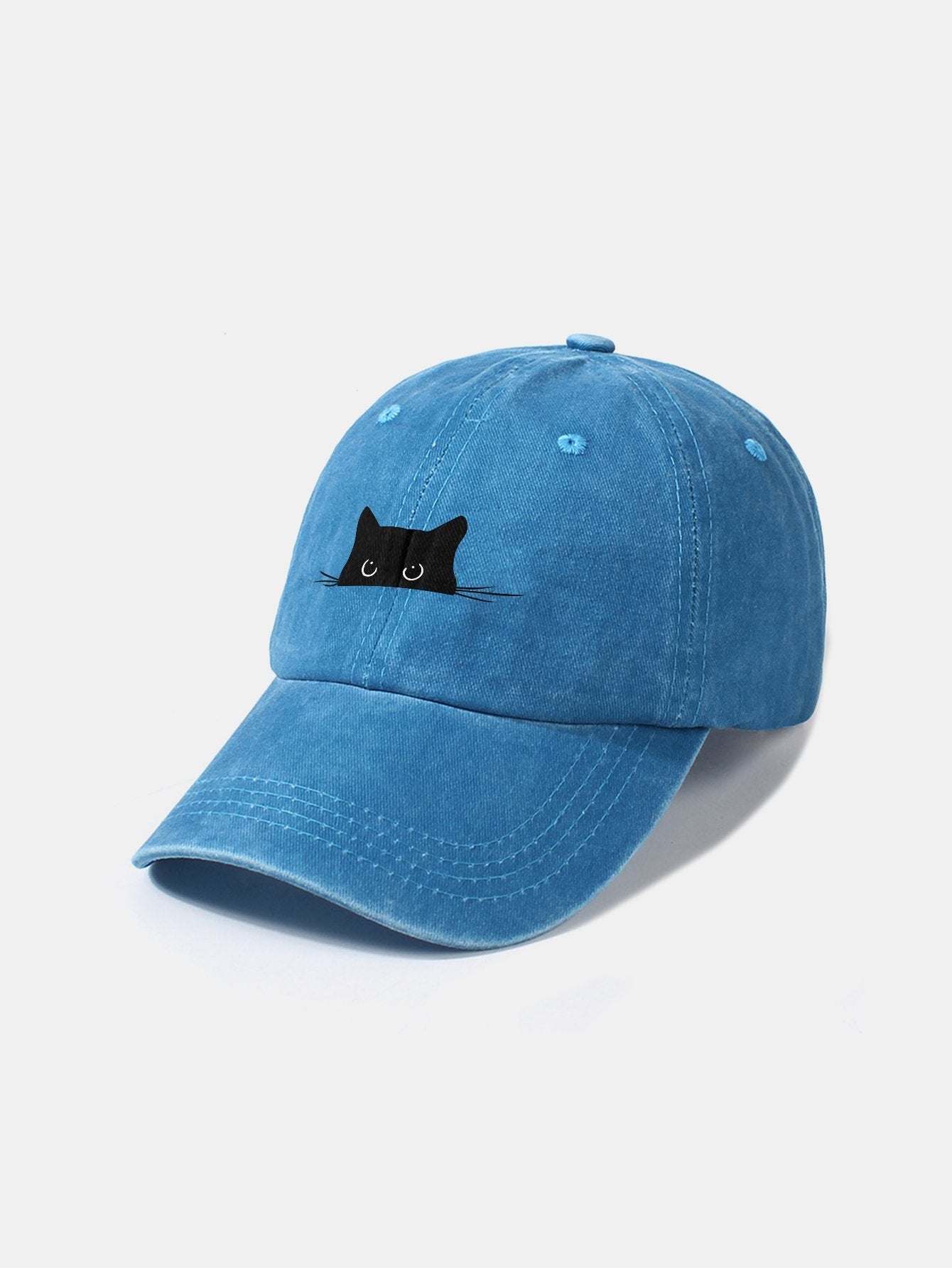 Cat Pattern Casual Washed Cotton Baseball Cap