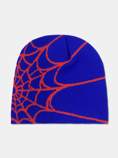 Spider Web Pattern Warm Knit Beanie Hat