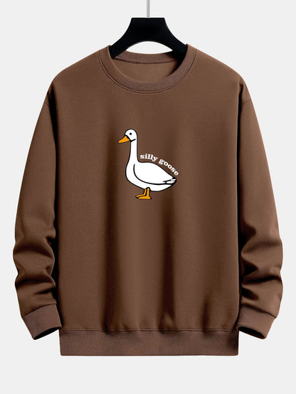 Silly Goose Print Relax Fit Sweatshirt