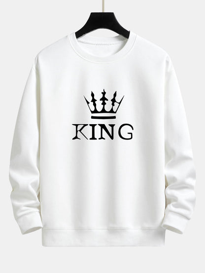 King Crown Print Relax Fit Sweatshirt