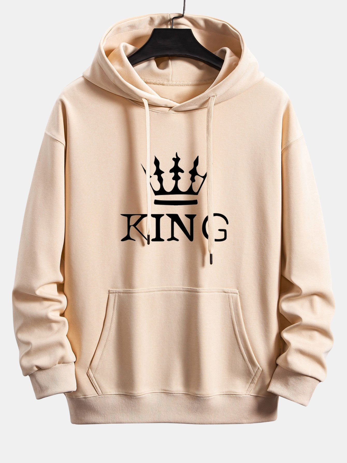 King Crown Print Relax Fit Hoodie