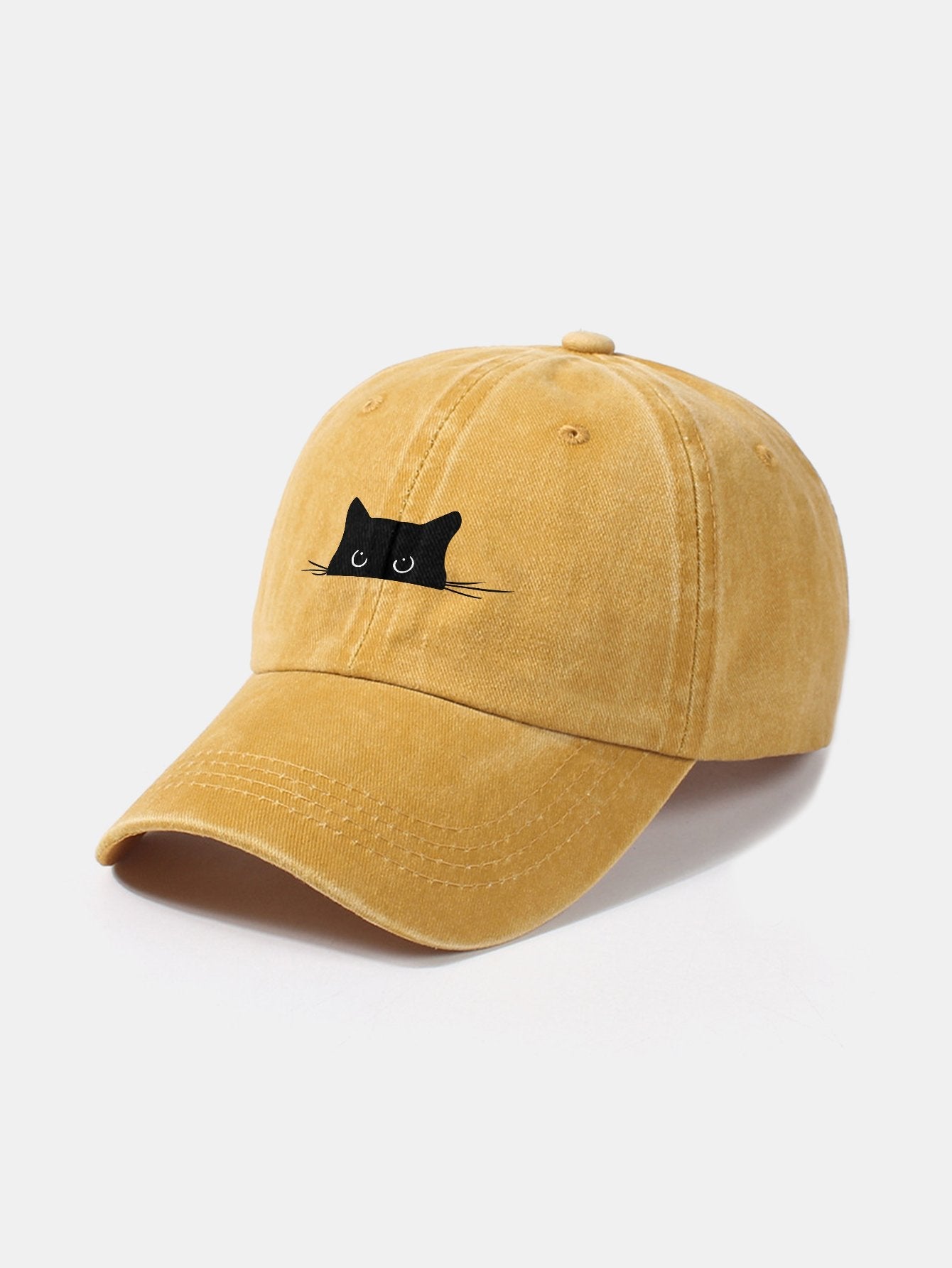 Cat Pattern Casual Washed Cotton Baseball Cap