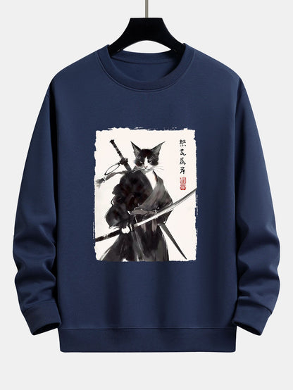 Warrior Cat Print Relax Fit Sweatshirt