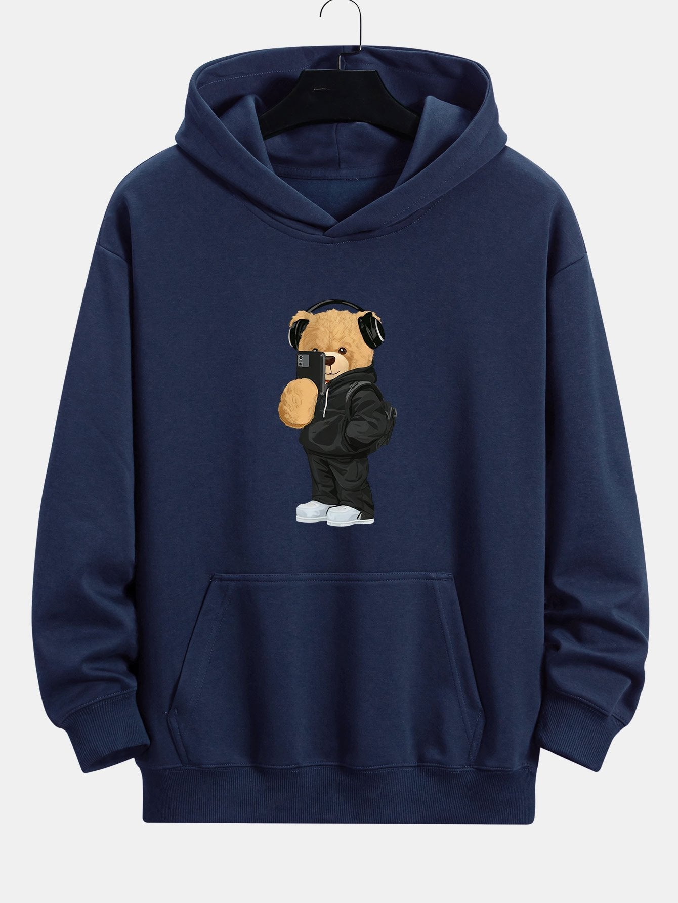 Fashion Bear Taking Photo Print Relax Fit Hoodie