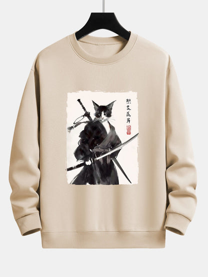 Warrior Cat Print Relax Fit Sweatshirt