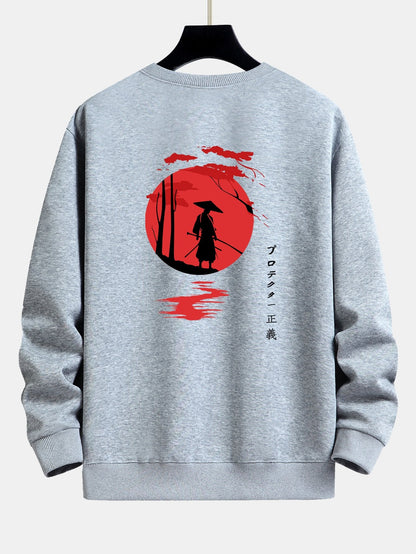 Samurai Back Print Relax Fit Sweatshirt