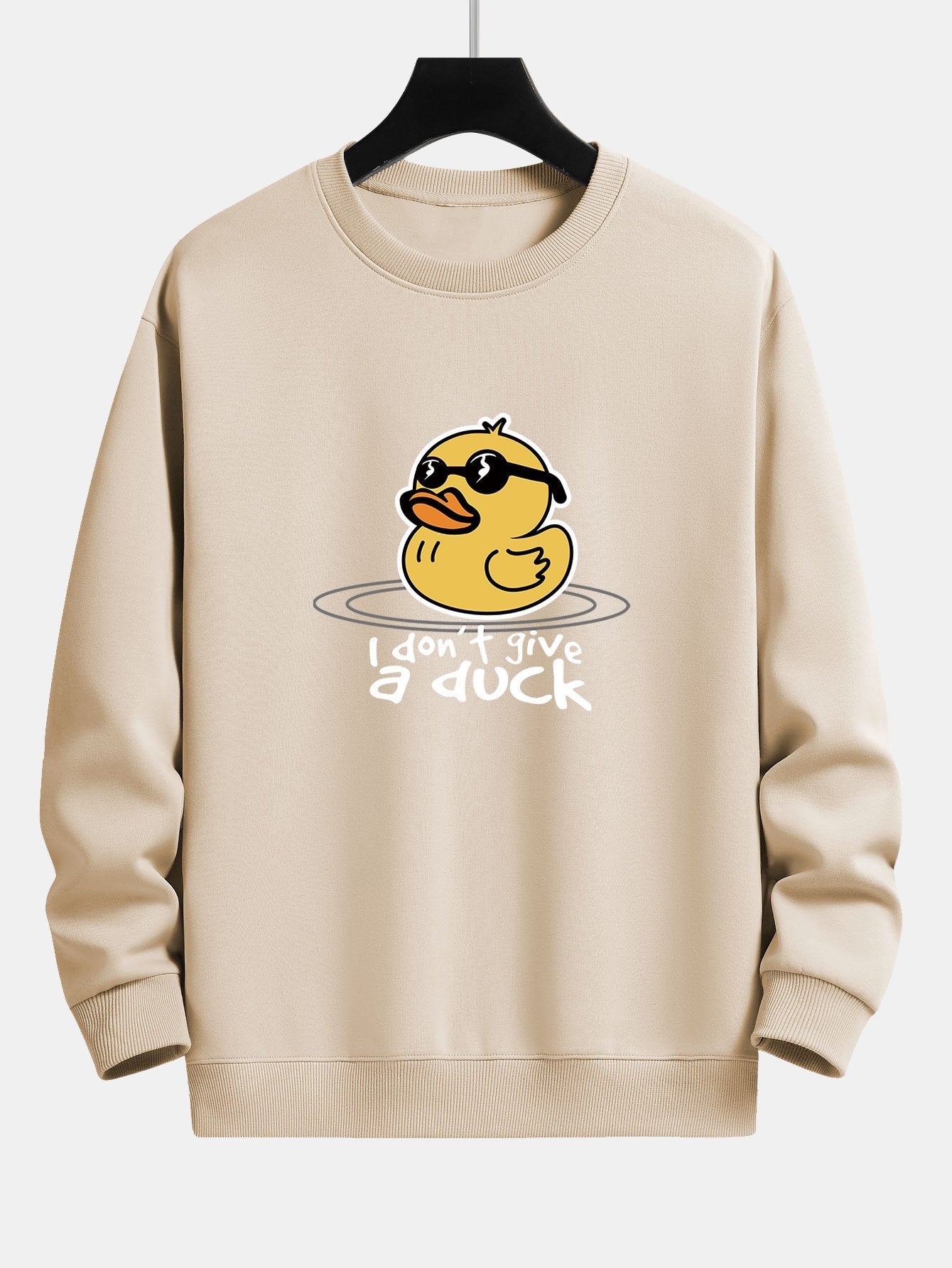 Yellow Duck With Sunglasses Print Relax Fit Sweatshirt