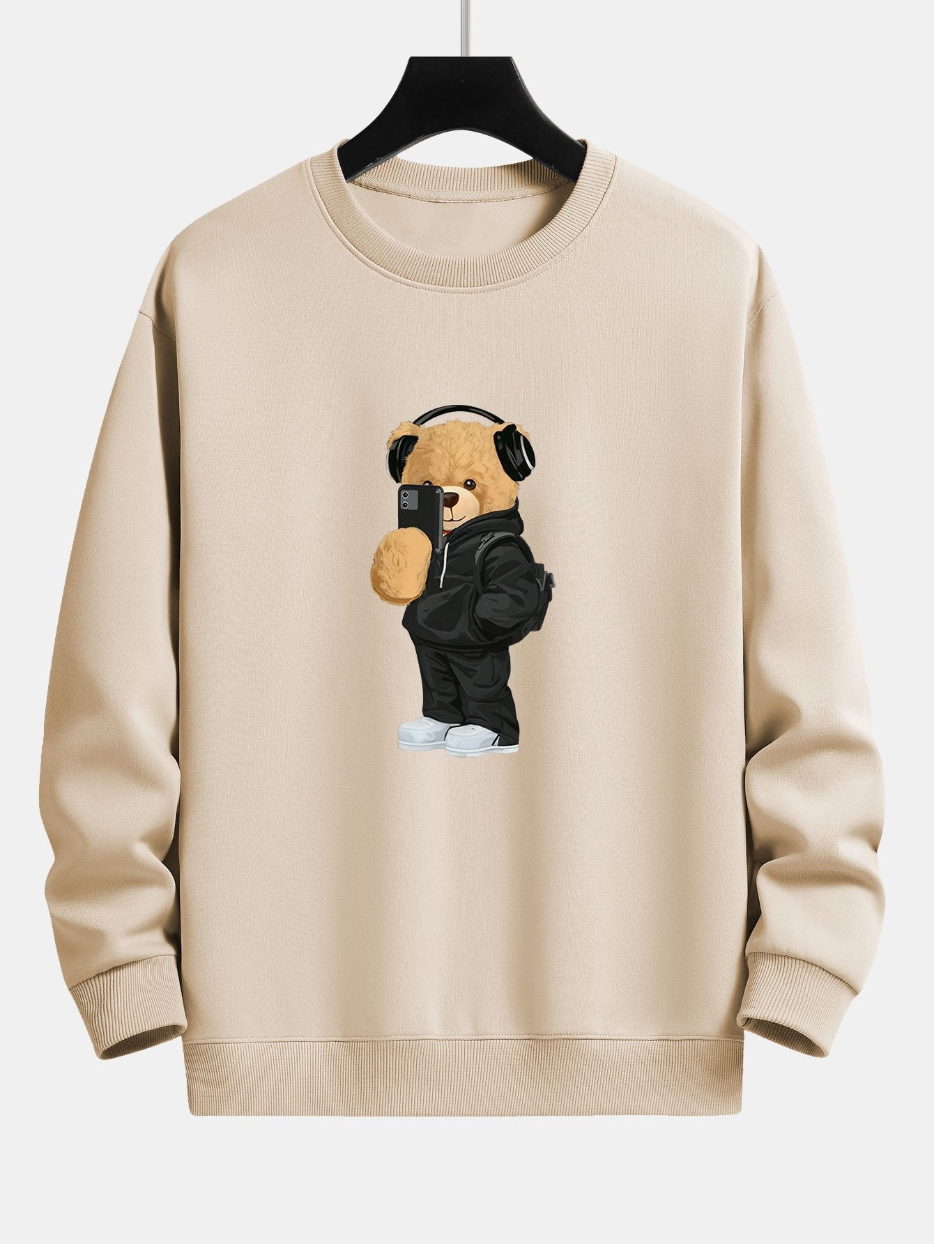 Fashion Bear Taking Photo Print Relax Fit Sweatshirt