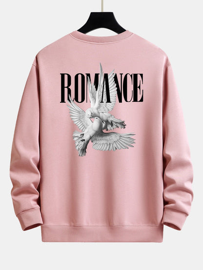 Romantic Doves Back Print Relax Fit Sweatshirt