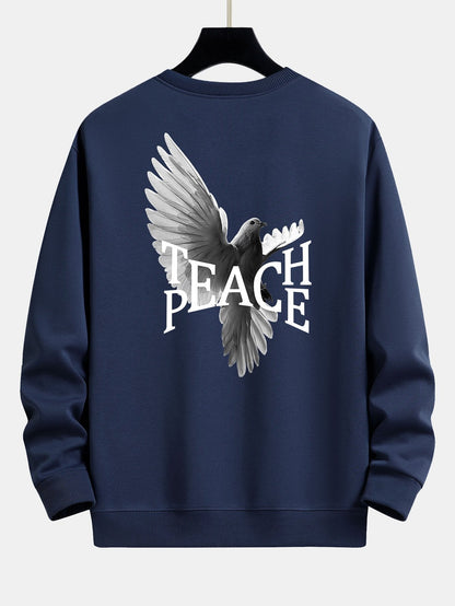 Peace Dove Back Print Relax Fit Sweatshirt