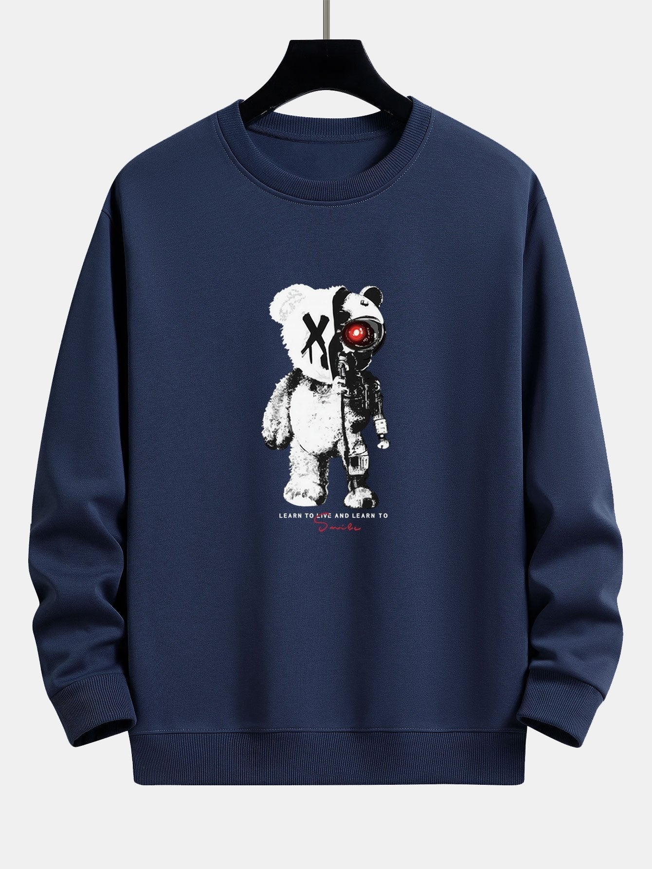 Robot Bear Print Relax Fit Sweatshirt