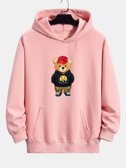 Hip Hop Bear Print Relax Fit Hoodie