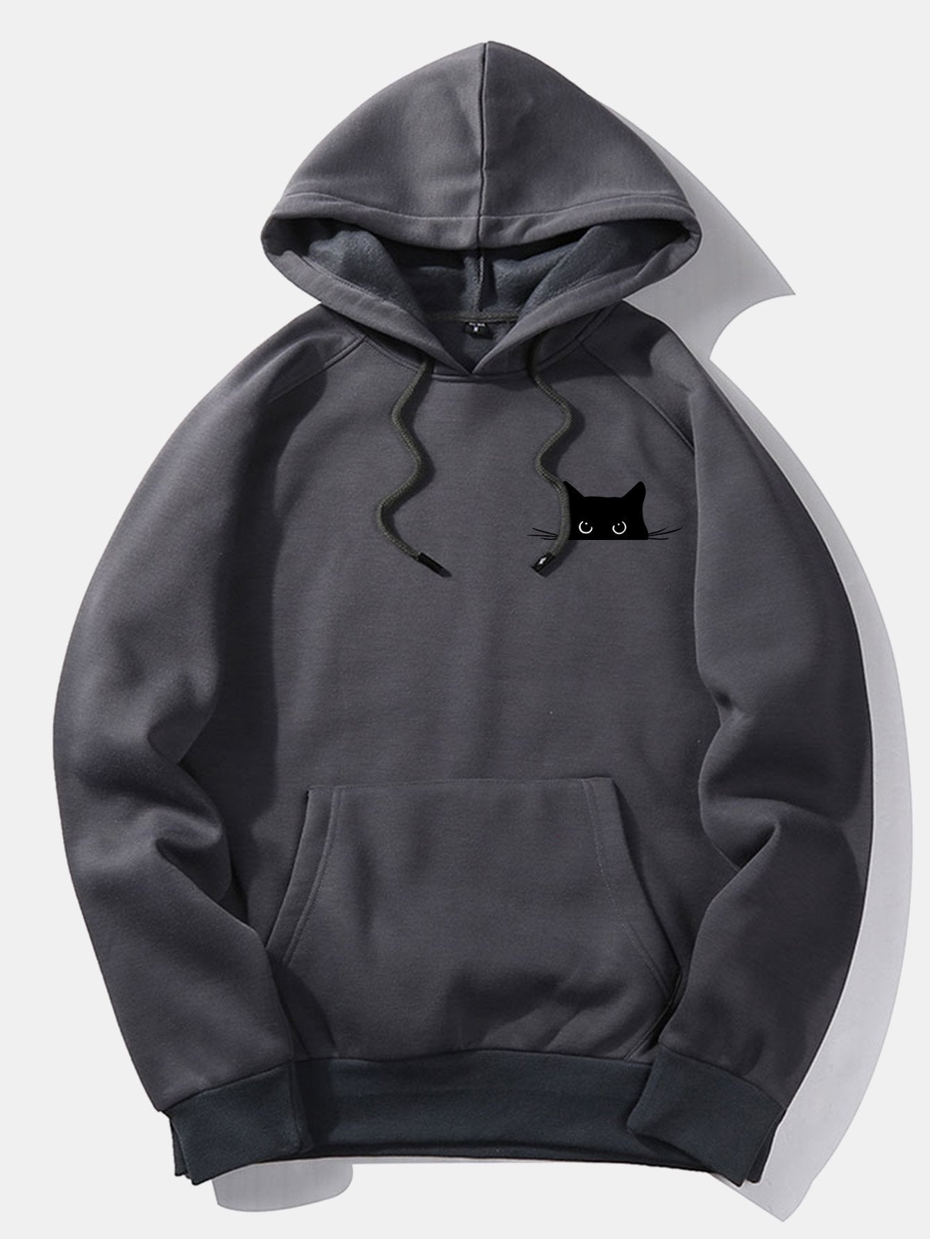 Black Cat Print Hoodie