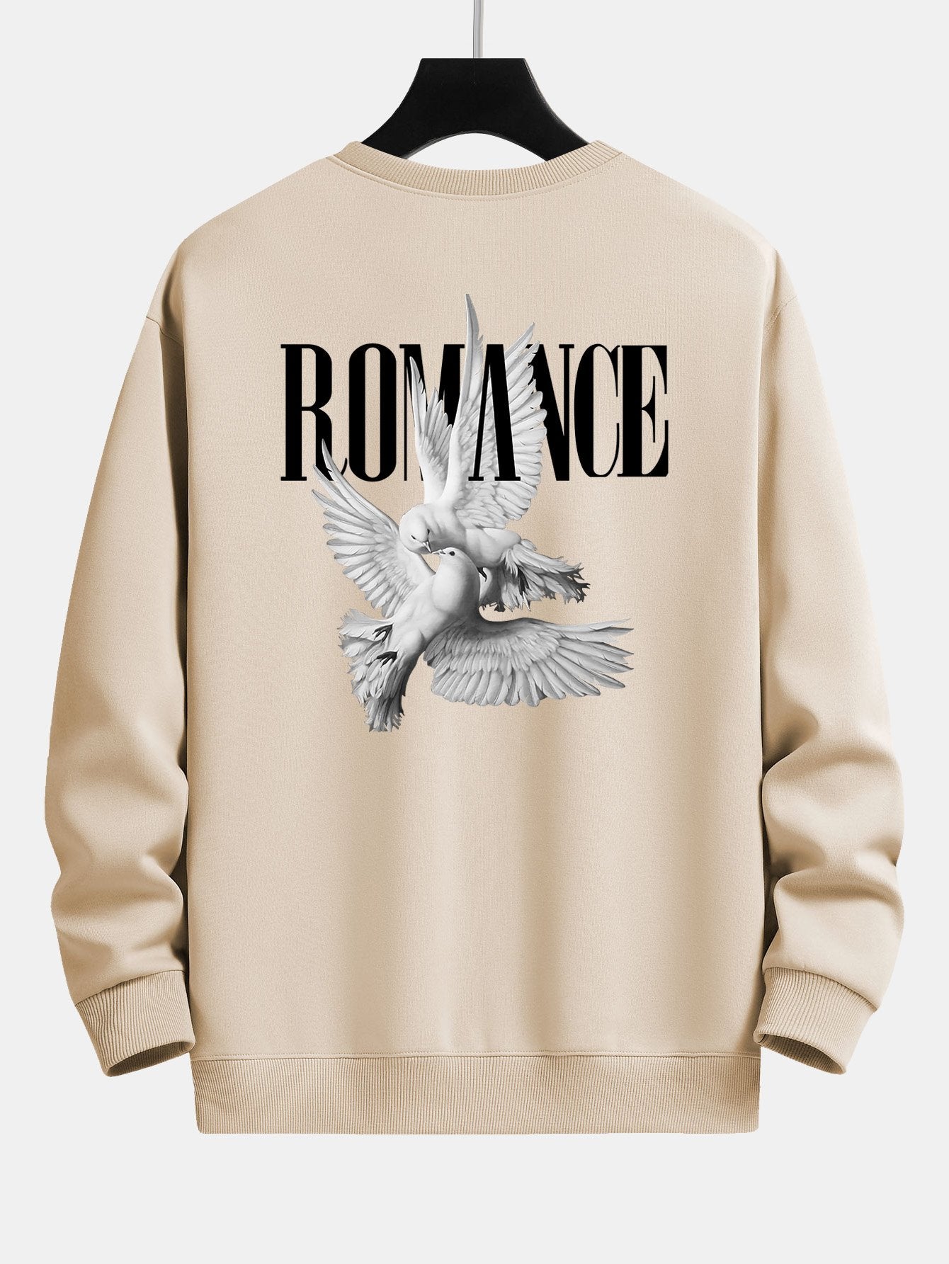 Romantic Doves Back Print Relax Fit Sweatshirt