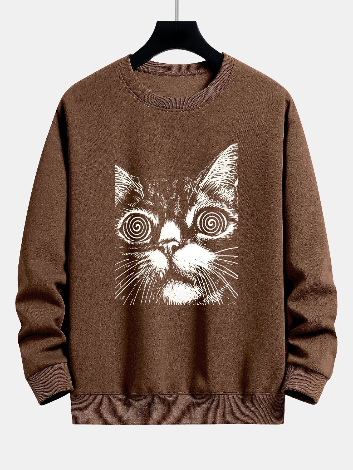 Sketch Cat Print Relax Fit Sweatshirt