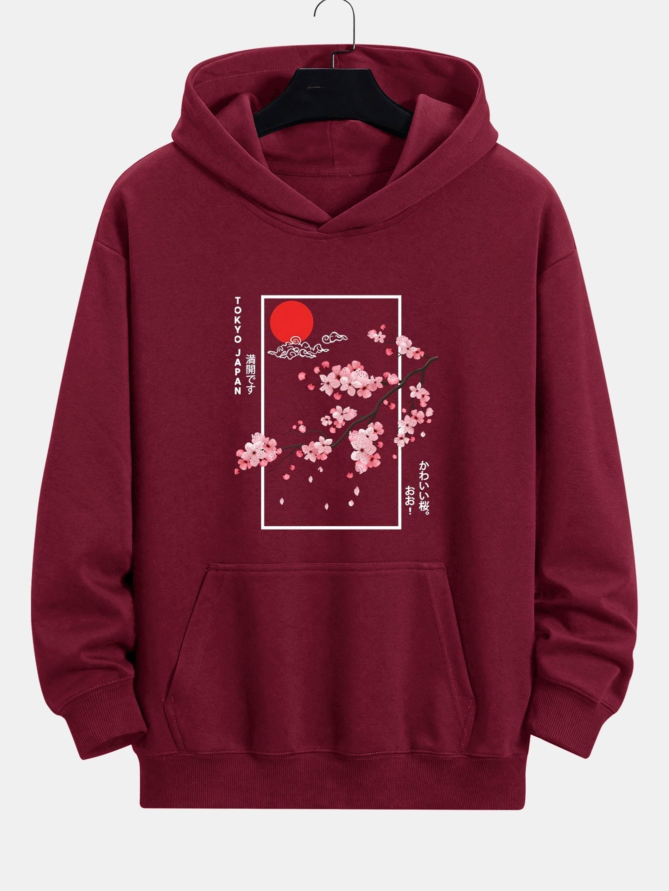 Cherry Blossom Slogan Print Relax Fit Hoodie