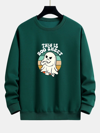 Ghost Slogan Print Relax Fit Sweatshirt