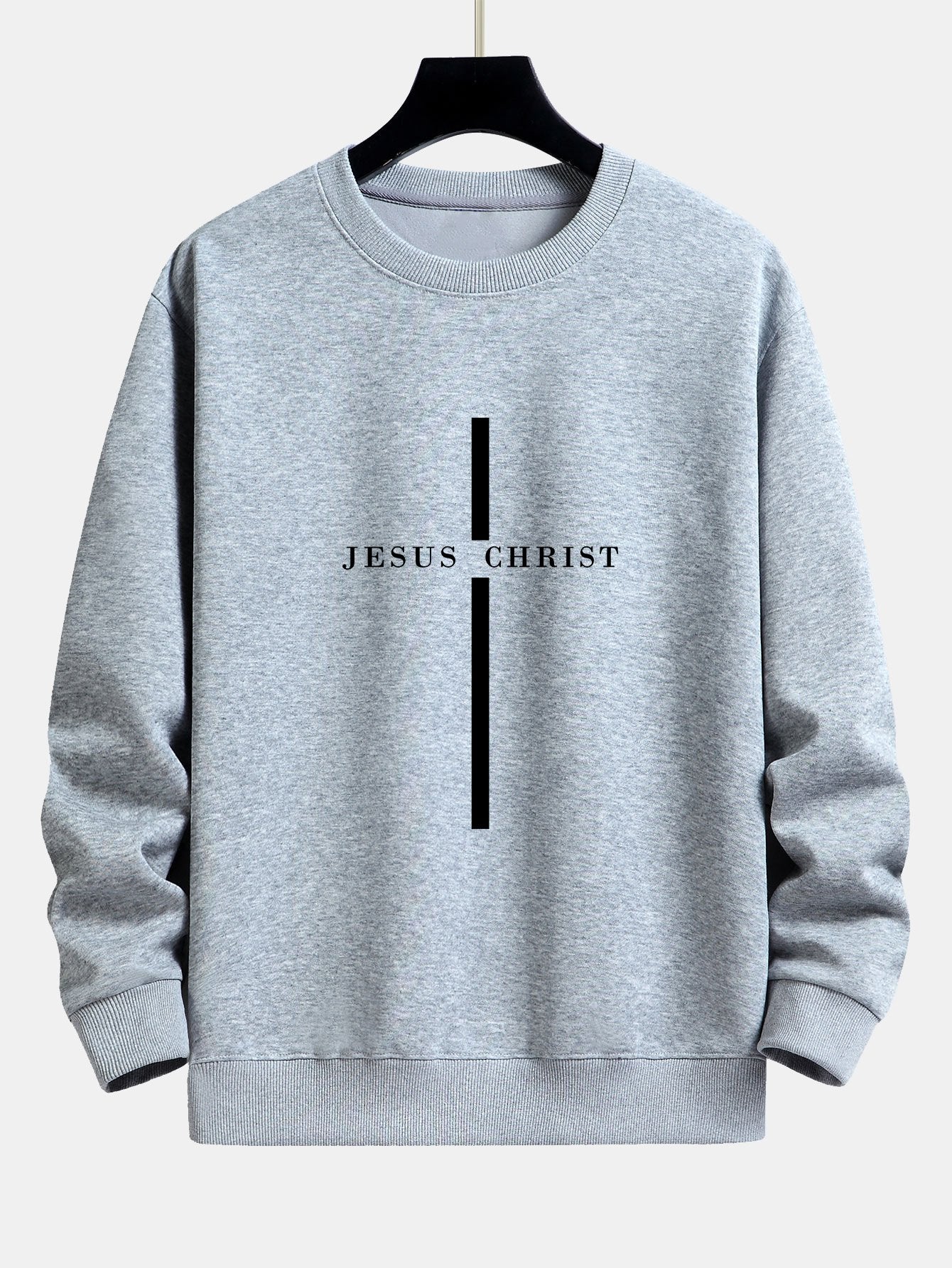 Jesus Christ Stripe Print Relax Fit Sweatshirt