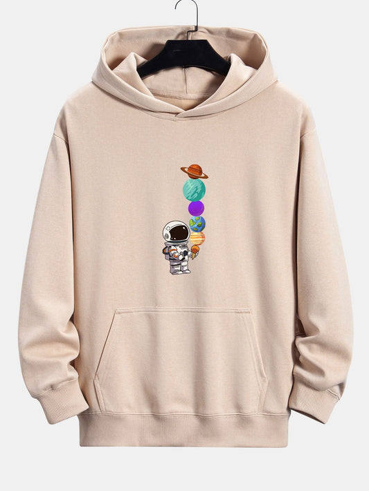 Planet Astronaut Print Relax Fit Hoodie