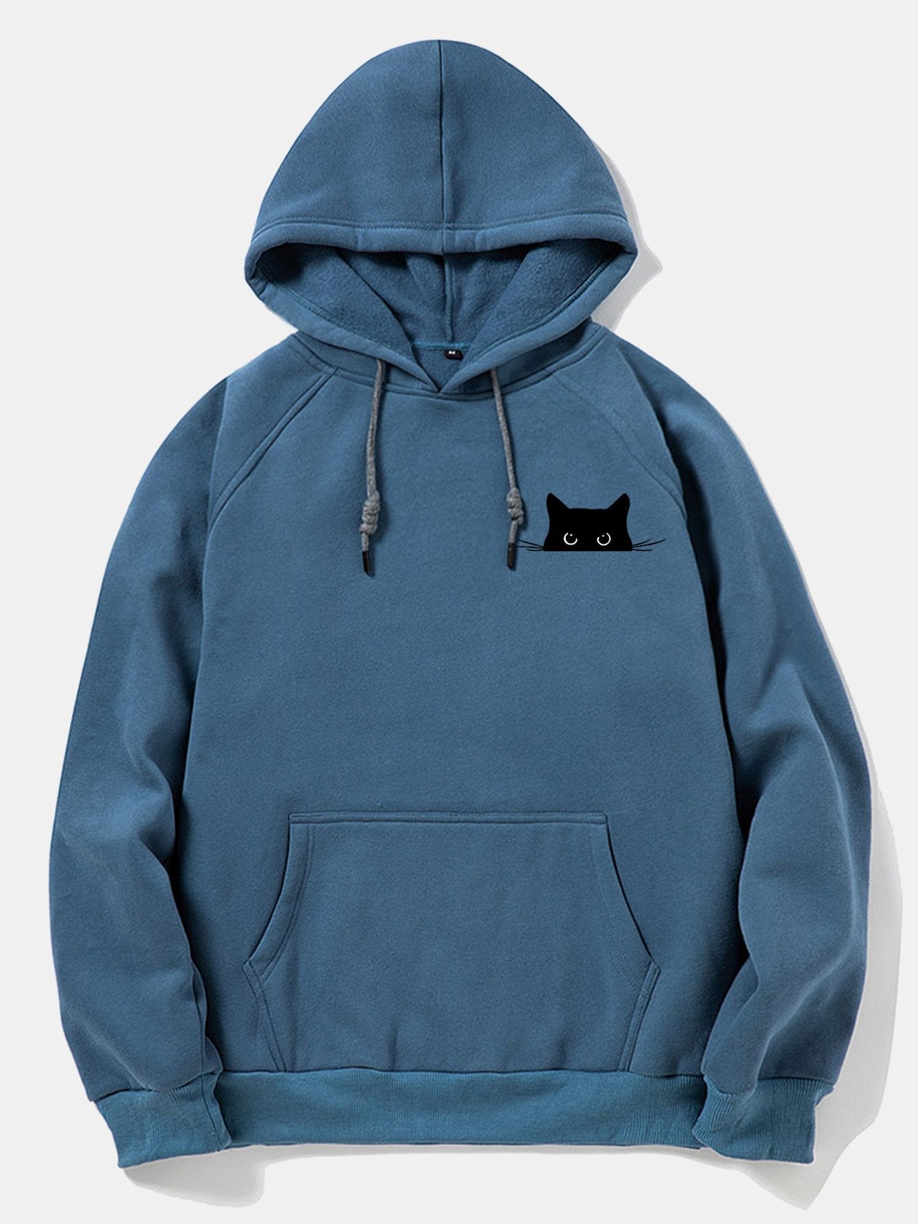 Black Cat Print Hoodie