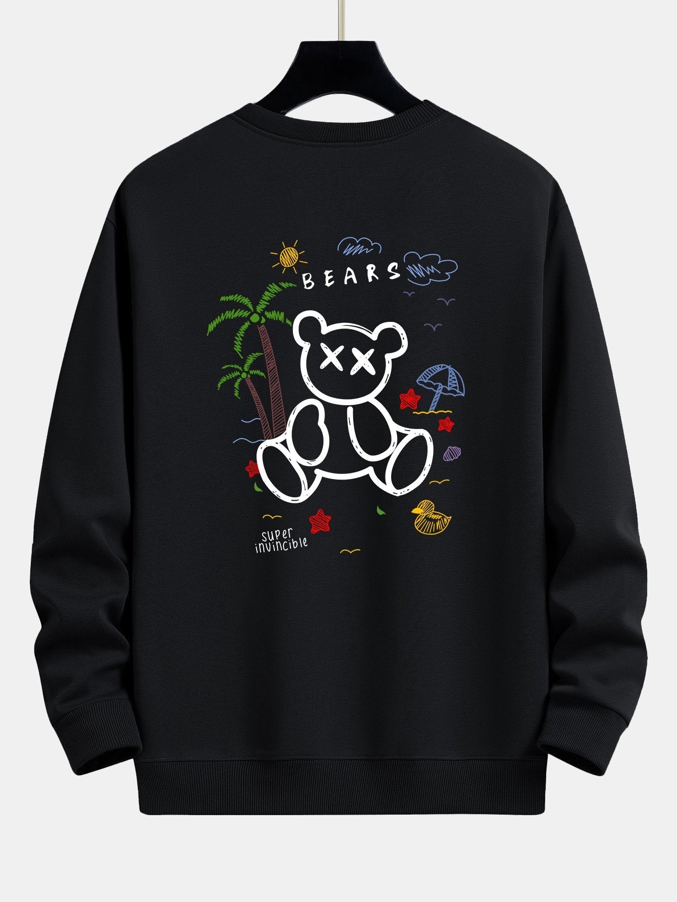 Bear On Vacation Print Relax Fit Sweatshirt