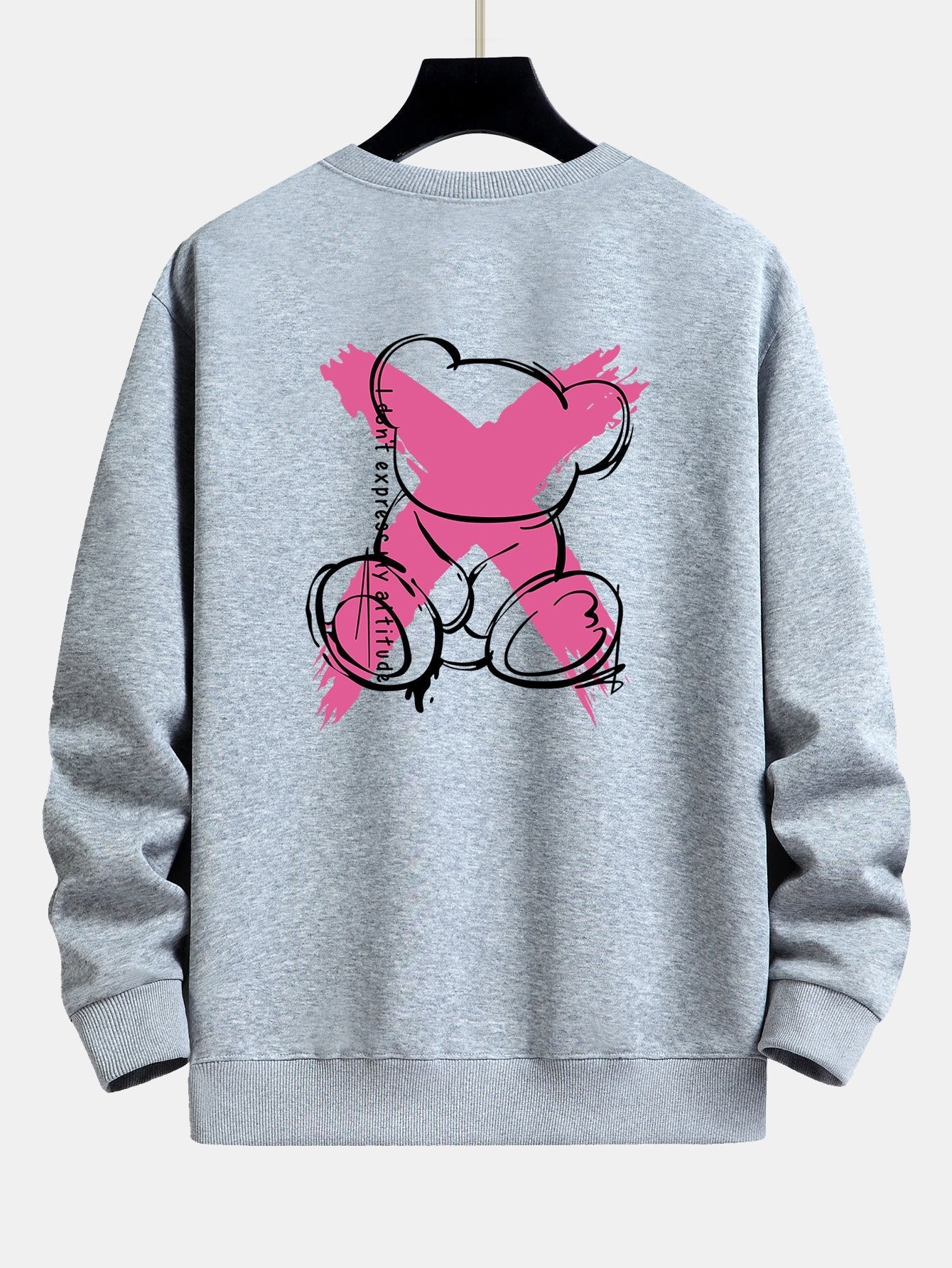 Graffiti Bear Print Relax Fit Sweatshirt