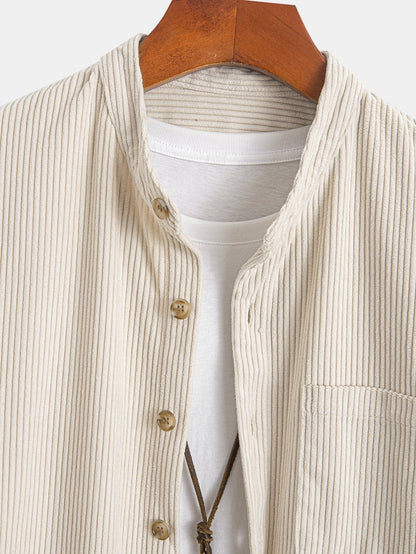 Corduroy Stand Collar Shirt