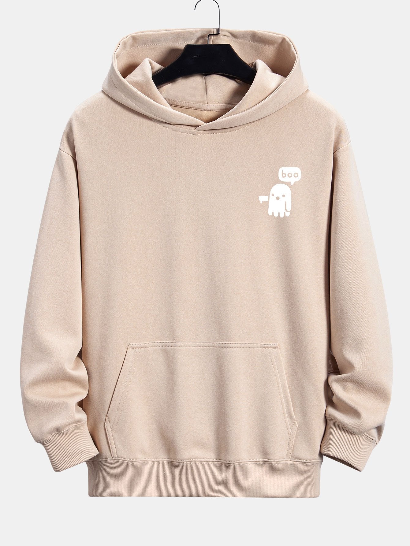 Boo Ghost Print Relax Fit Hoodie