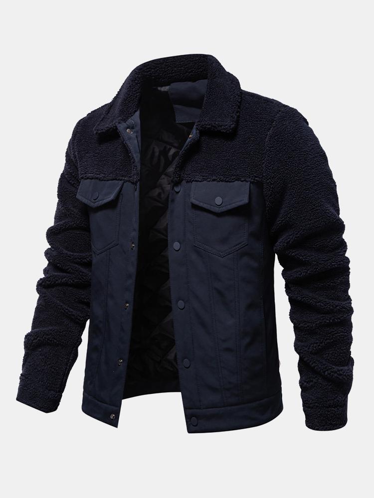 Quilted Lined Teddy Spliced Jacket