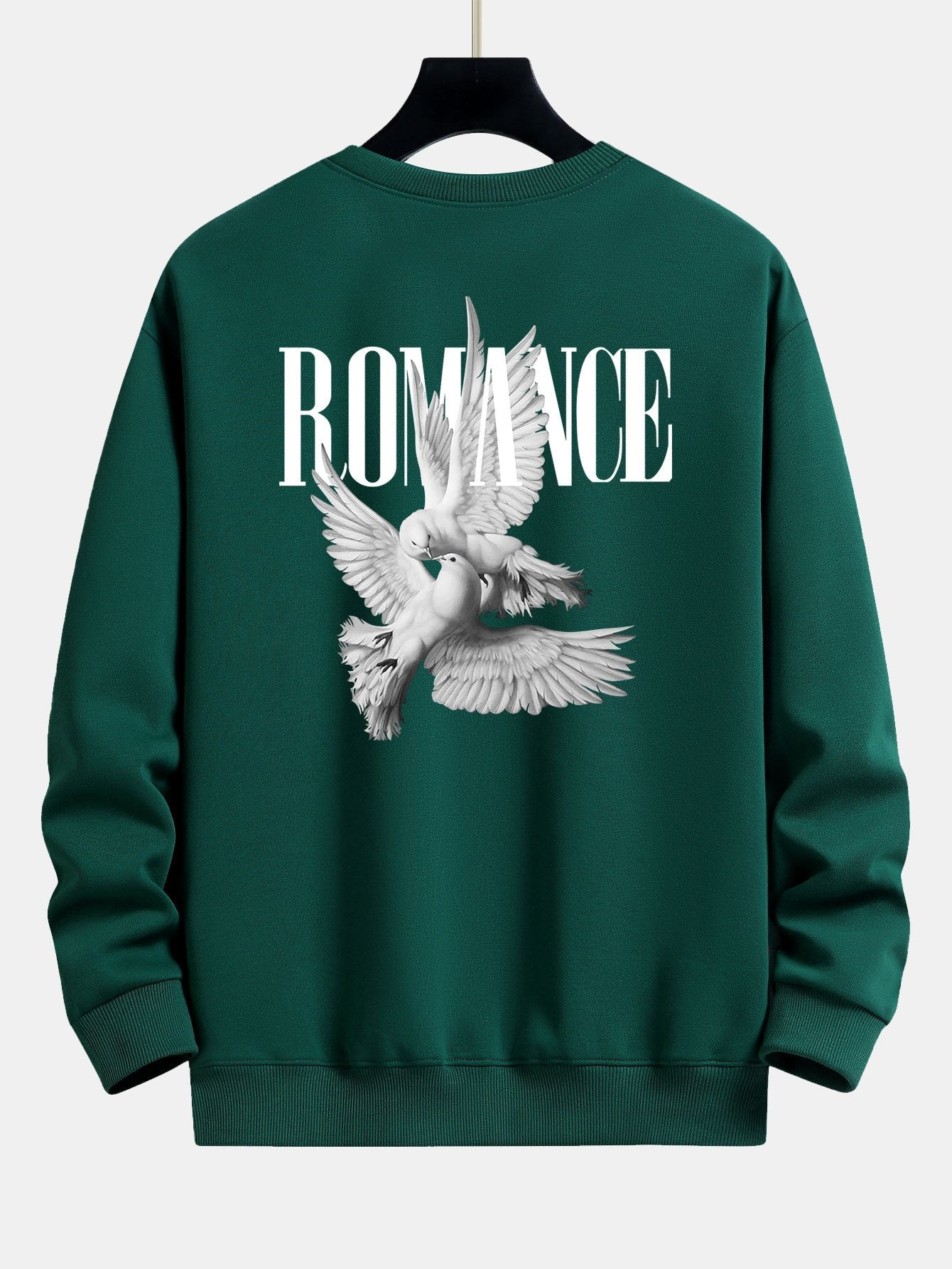 Romantic Doves Back Print Relax Fit Sweatshirt