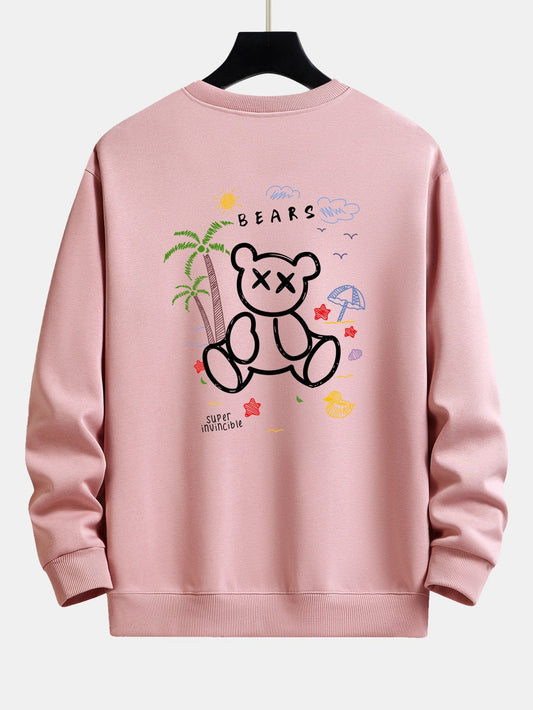 Bear On Vacation Print Relax Fit Sweatshirt