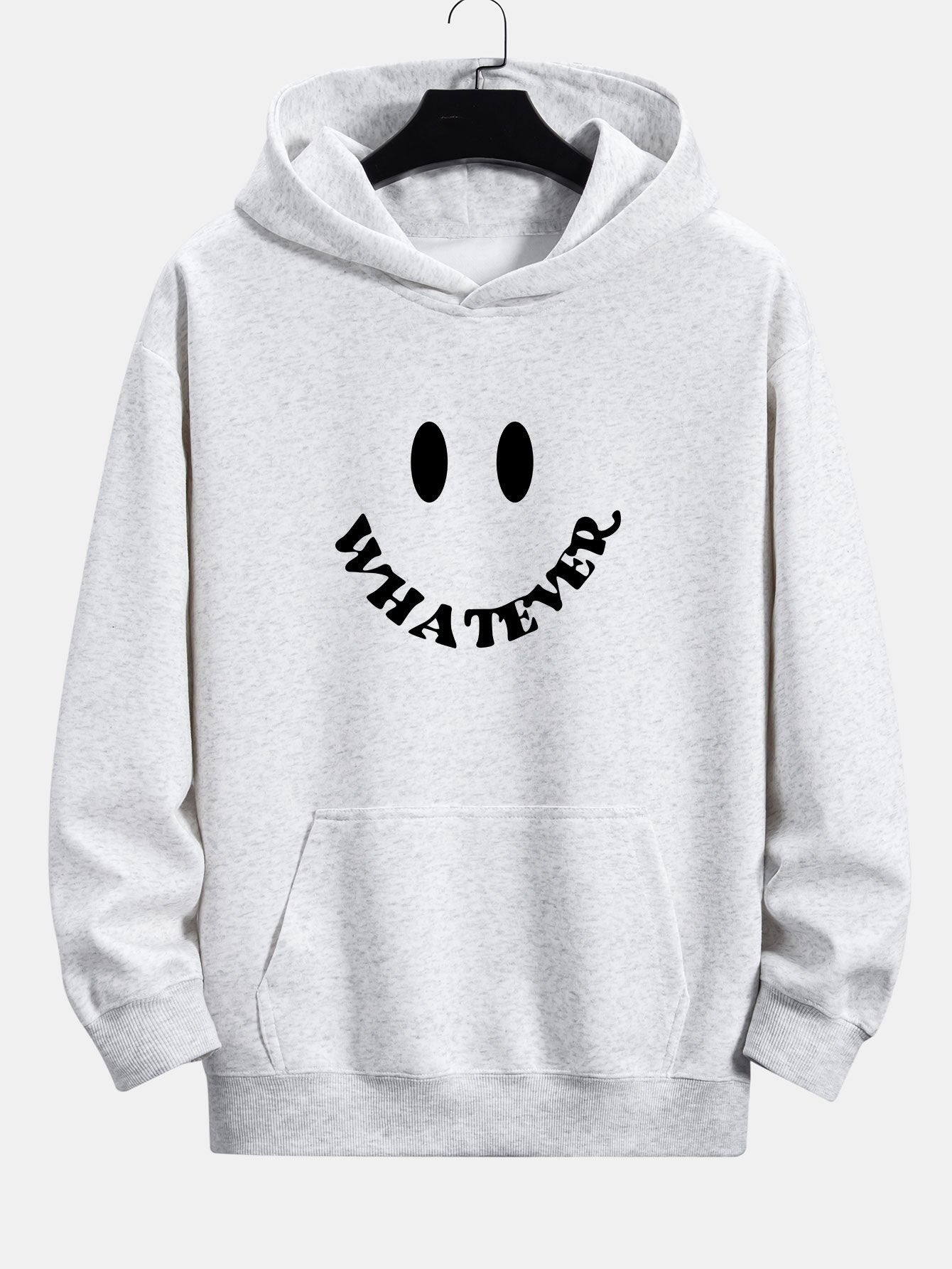 Smiley Face Slogan Print Relax Fit Hoodie