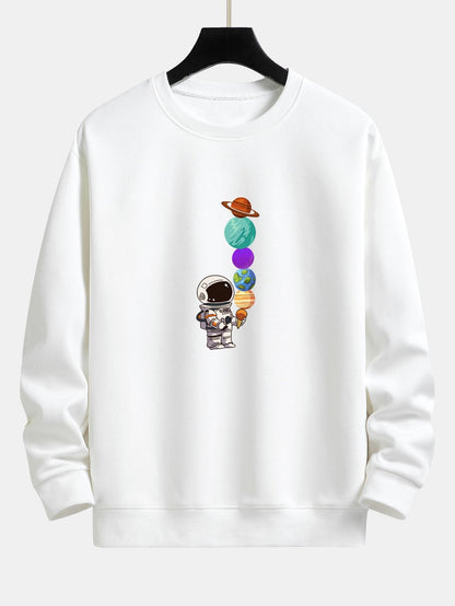 Planet Astronaut Print Relax Fit Sweatshirt