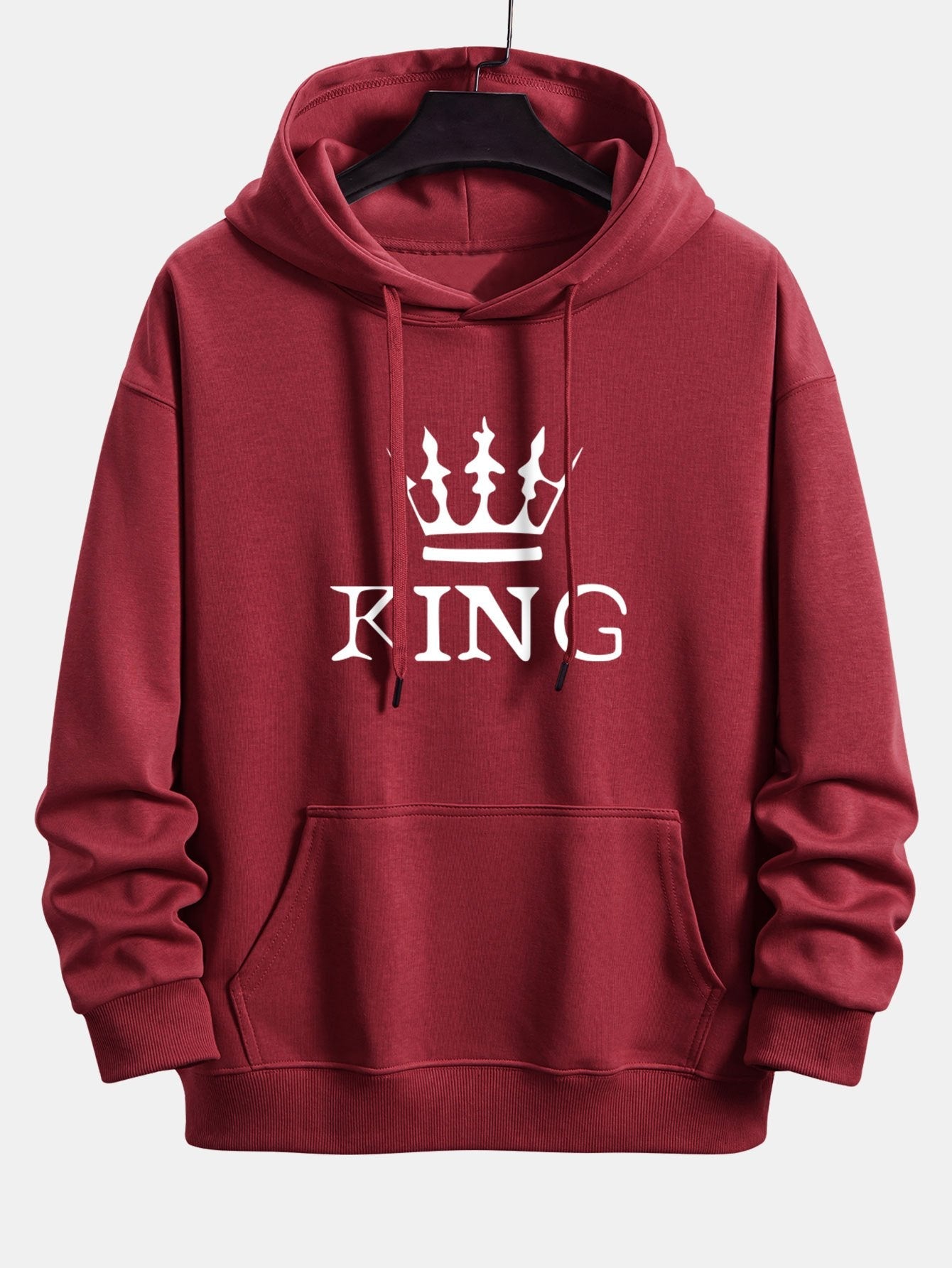 King Crown Print Relax Fit Hoodie