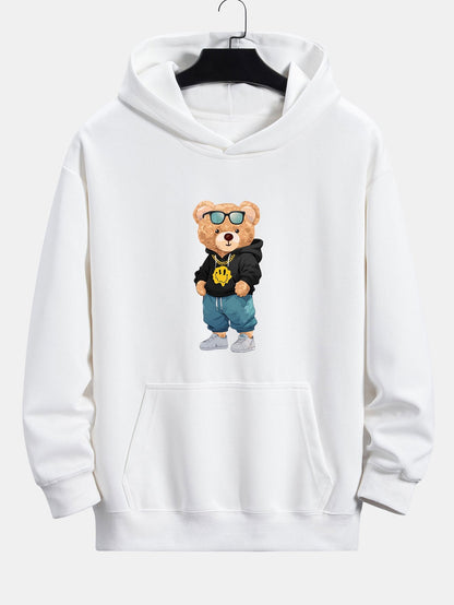 Hip Hop Bear Print Relax Fit Hoodie