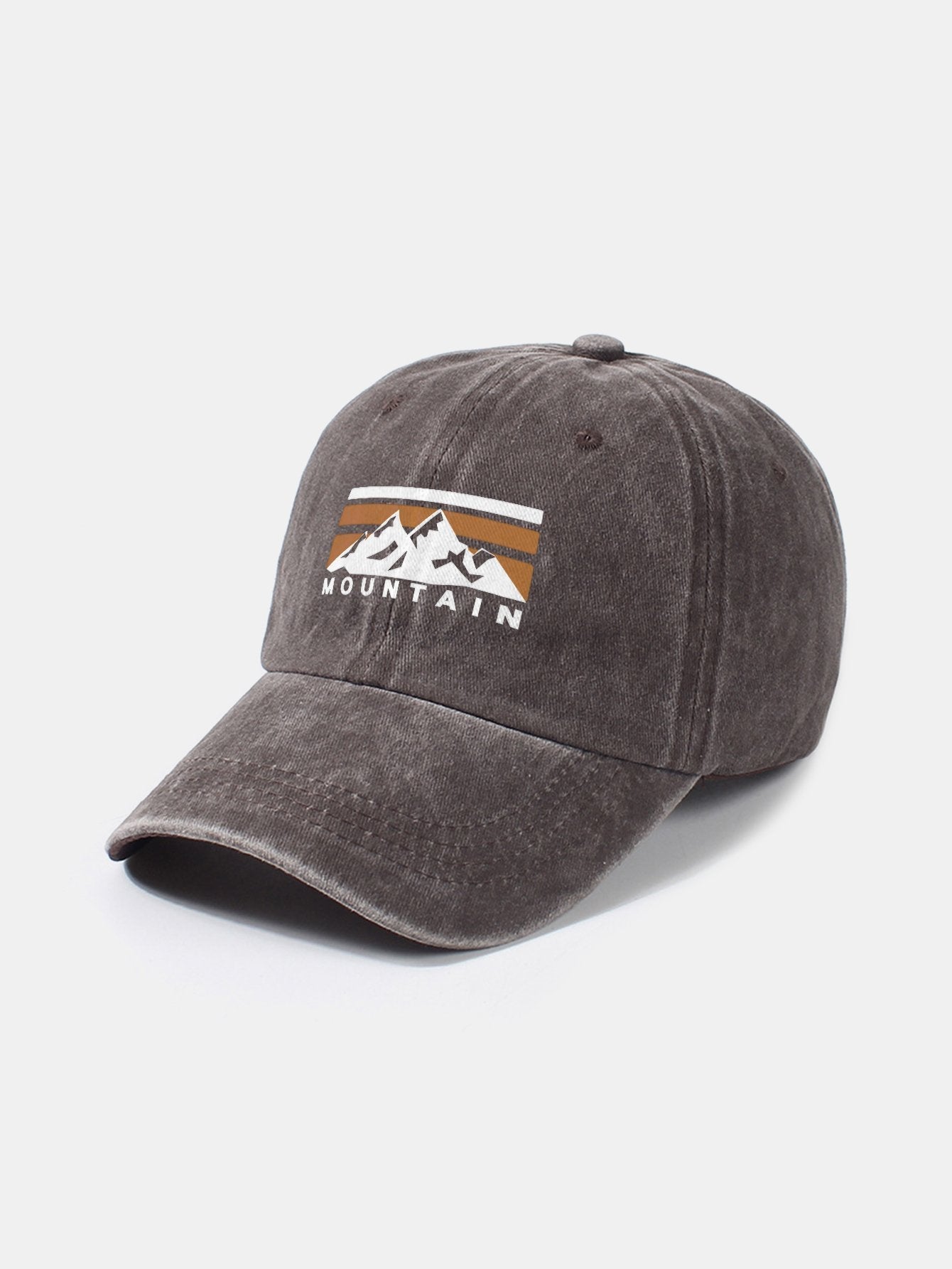 Mountains Pattern Classic Retro Washed Distressed Cotton Baseball Cap