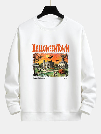 Halloween Town Print Relax Fit Sweatshirt