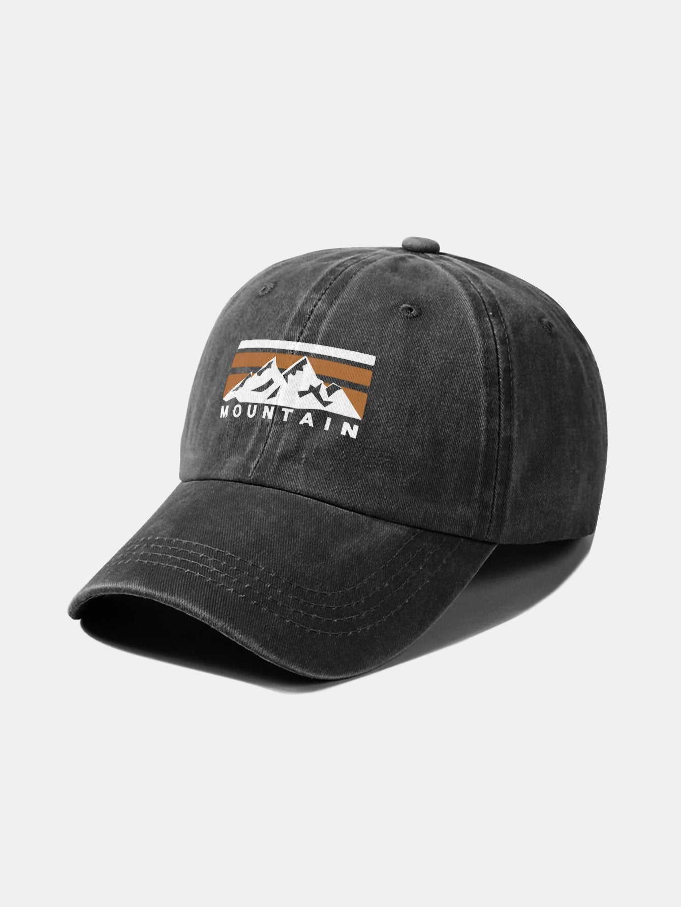 Mountains Pattern Classic Retro Washed Distressed Cotton Baseball Cap