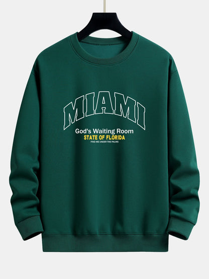 Miami Slogan Print Relax Fit Sweatshirt