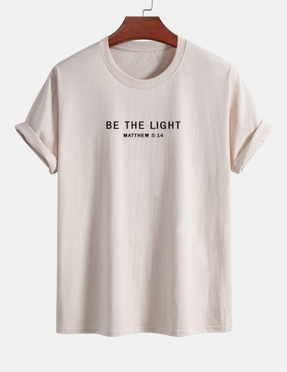 Regular Fit Be The Light Print Cotton T-Shirt